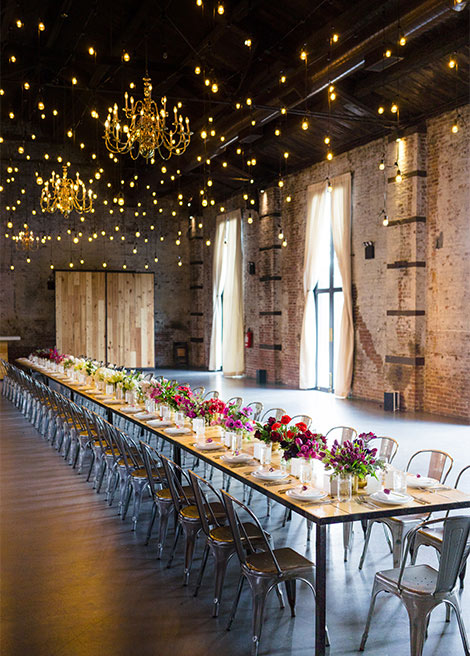 Bonbite catering 2018 Love Union Event table setting at The Green Building in Brooklyn NY