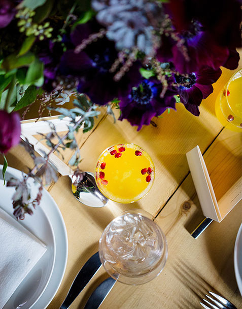 2018 Love Union event table setting looking down