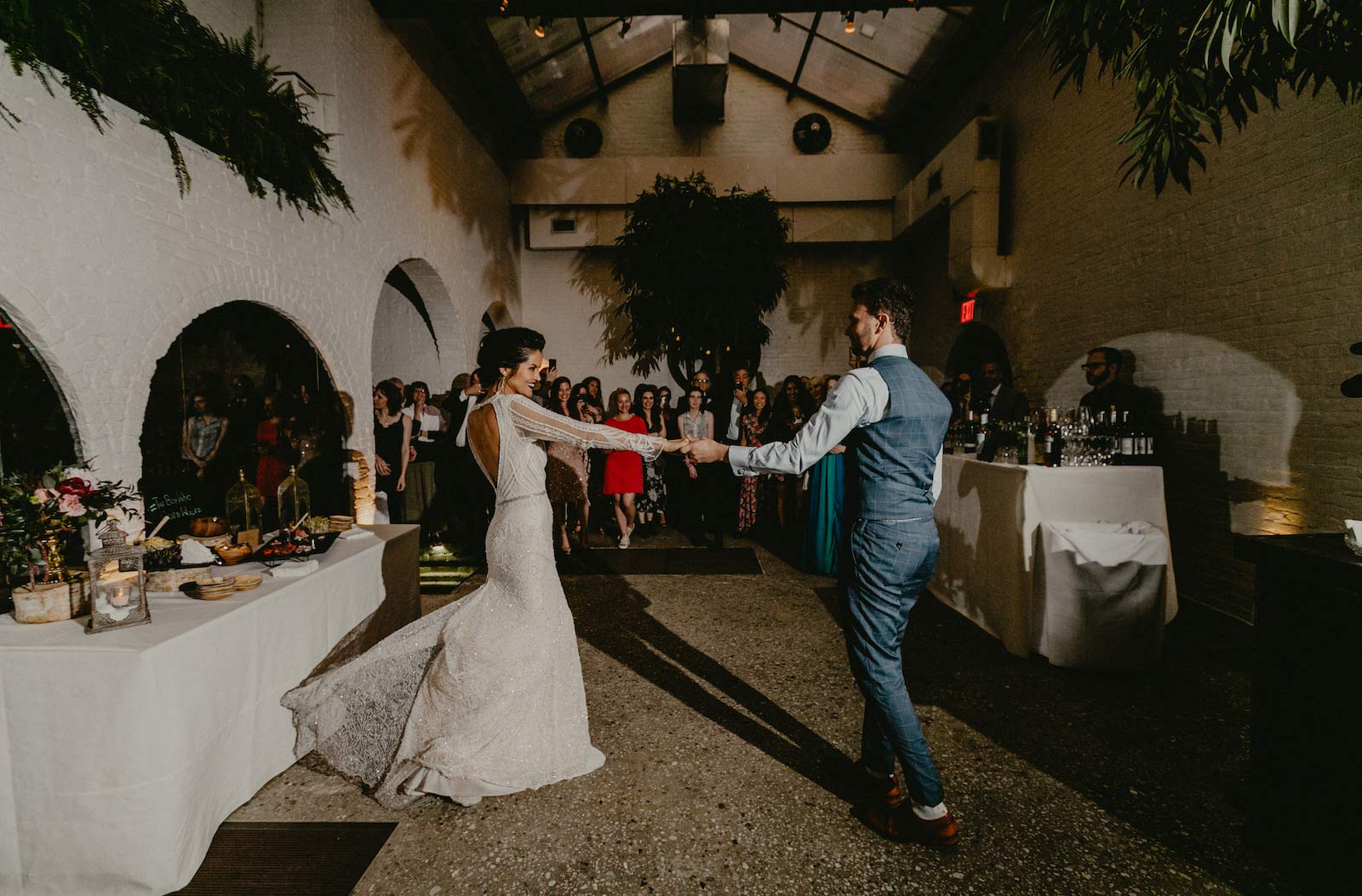 Wedding couple first dance in The Albra Room at The Foundry LIC