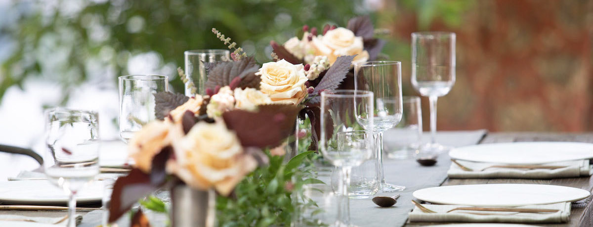 Outside dinner table setting