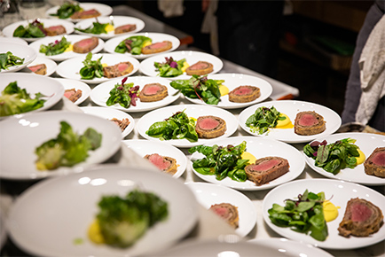 Beef wellington plating for serve out for dinner